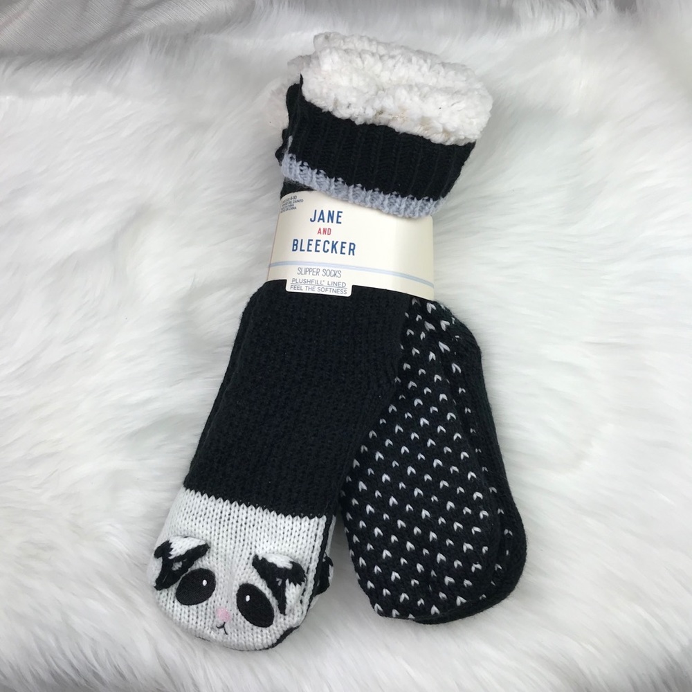 NWT Jane and bleecker slipper socks plush panda